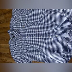 Men's Blue Checkered Shirt short sleeve polo 2x